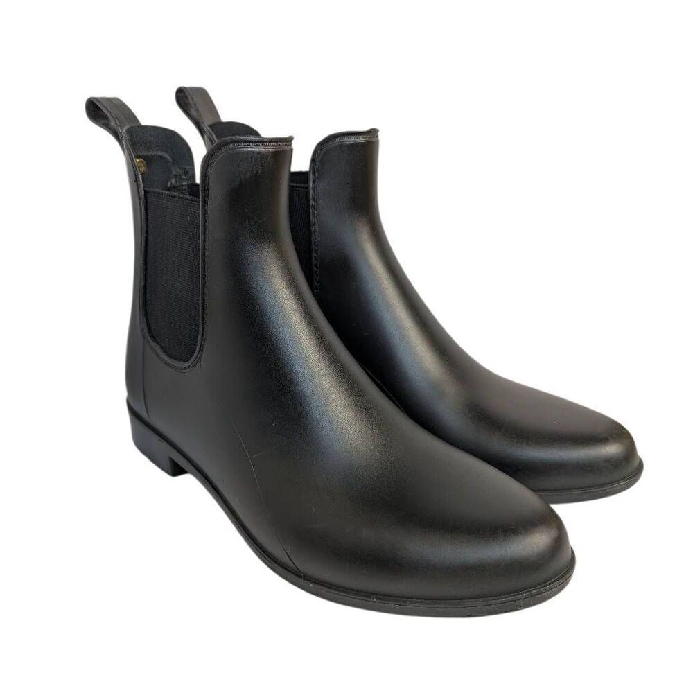 Sam Edelman Black matte tinsley ankle rainboots waterproof booties womens 8